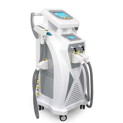 Doppio schermo 3 in 1 Multifunzionale RF Face Lifting Nd Yag Laser Tattoo Removal OPT IPL Machine di depilazione