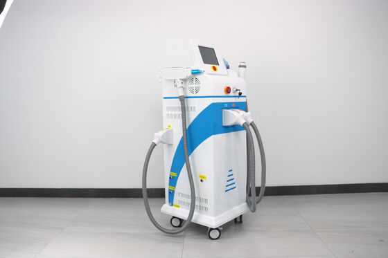 4 in1 macchina laser multifunzionale Magneto-ottica luce Verticale quattro maniglie depilazione laser indolore depilazione laser sicura depilazione laser togliere tatuaggi macchina RF