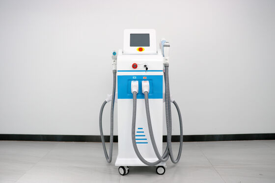 4 in1 macchina laser multifunzionale Magneto-ottica luce Verticale quattro maniglie depilazione laser indolore depilazione laser sicura depilazione laser togliere tatuaggi macchina RF