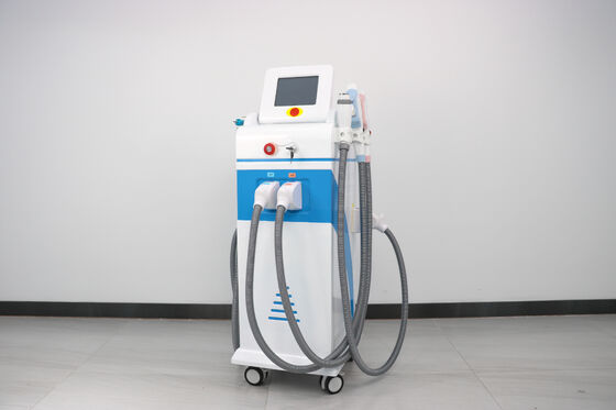 4 in1 macchina laser multifunzionale Magneto-ottica luce Verticale quattro maniglie depilazione laser indolore depilazione laser sicura depilazione laser togliere tatuaggi macchina RF