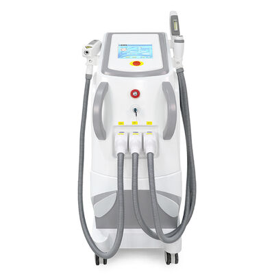 Macchina di estetizzazione laser multifunzione 3 in 1 Verticale Tre maniglie Rimozione dei capelli Laser indolore Rimozione dei capelli laser sicura Rimozione del tatuaggio Macchina RF