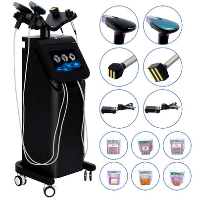 4 maniglie Verticale M8 RF Microneedle Machine con sistema di sollevamento e raffreddamento EMRF per la gestione totale della pelle